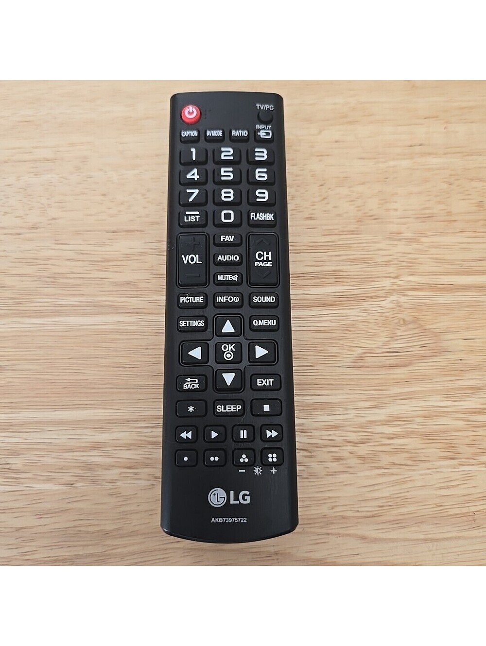 LG AKB73975722 TV REMOTE CONTROL BLACK